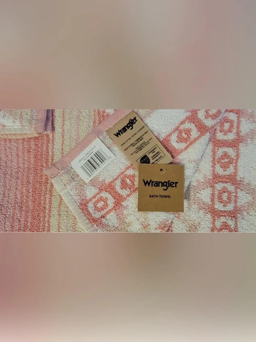 NWT WRANGLER JERICHO PINK BATH TOWEL